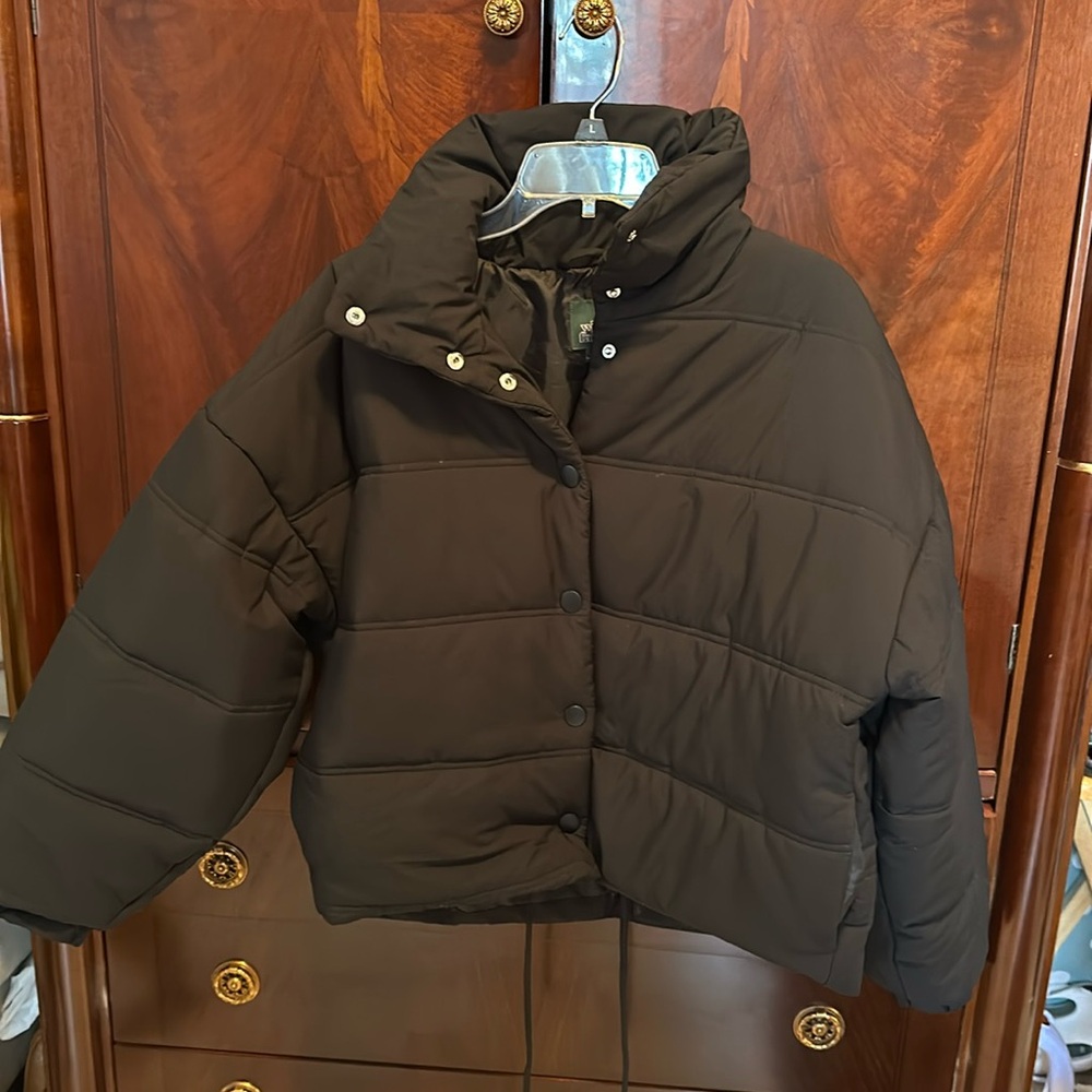 Women winter cropped jacket wild fable
